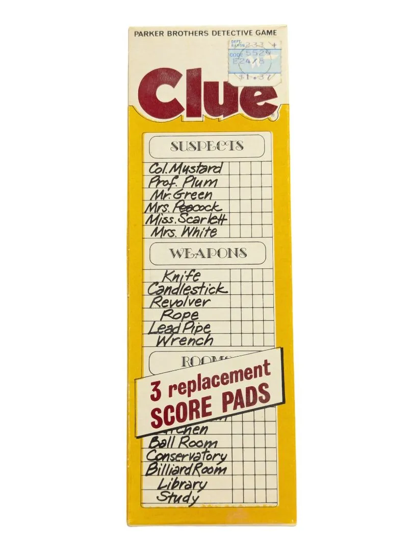 CLUE replacement score cards