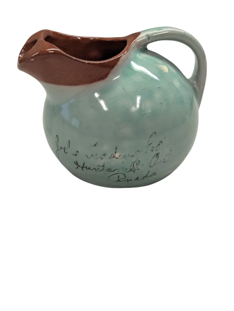 Cute Small Green/Blue Brown Ceramic Jug
