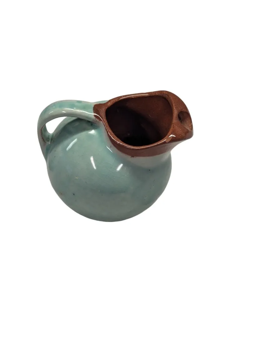 Cute Small Green/Blue Brown Ceramic Jug