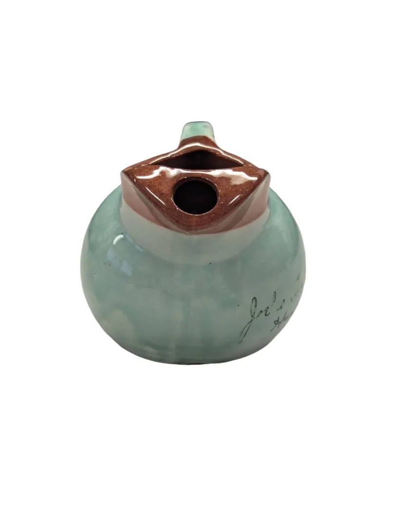 Cute Small Green/Blue Brown Ceramic Jug