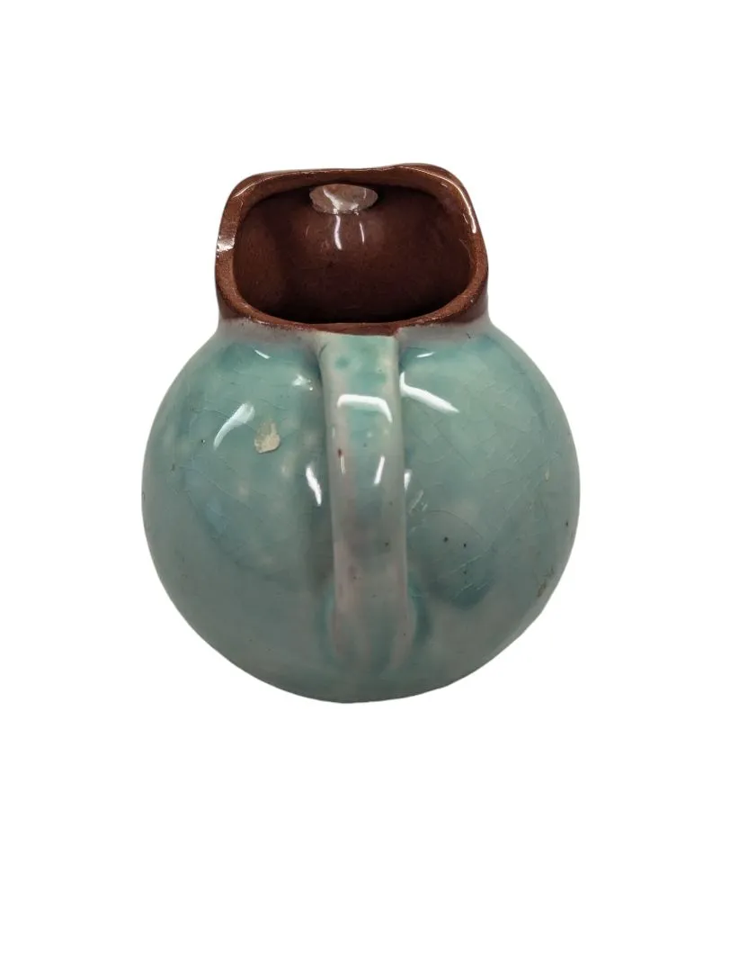 Cute Small Green/Blue Brown Ceramic Jug