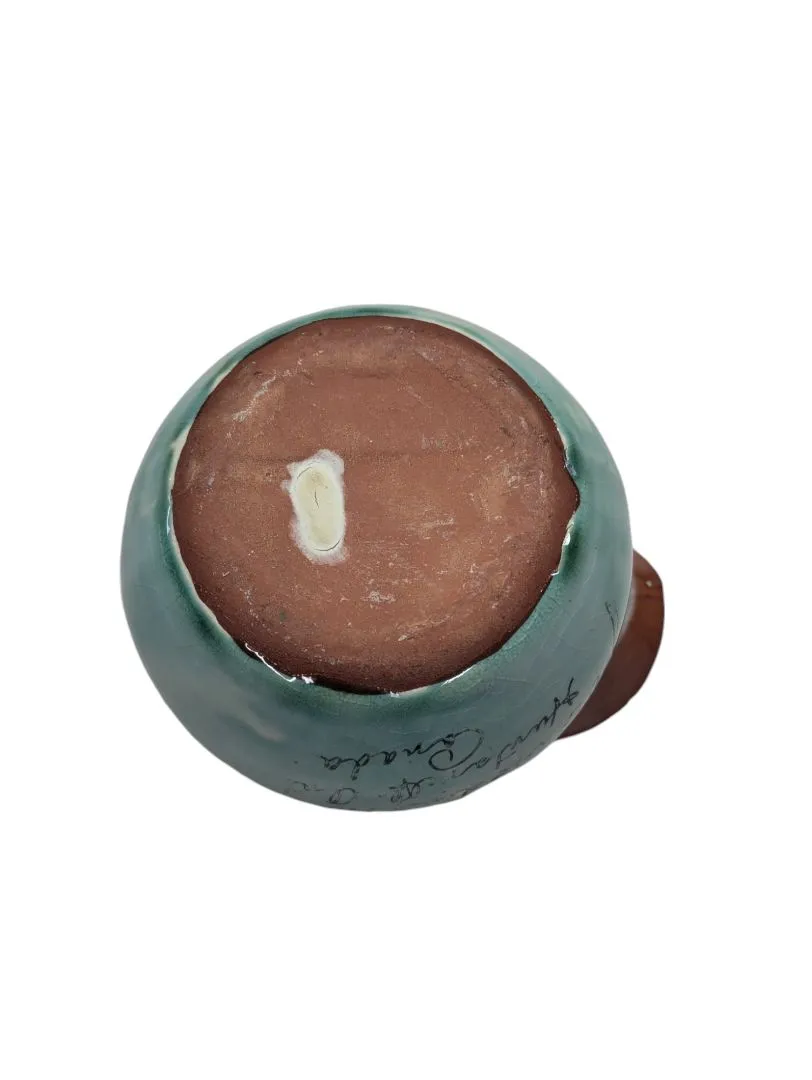 Cute Small Green/Blue Brown Ceramic Jug