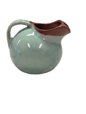 Cute Small Green/Blue Brown Ceramic Jug