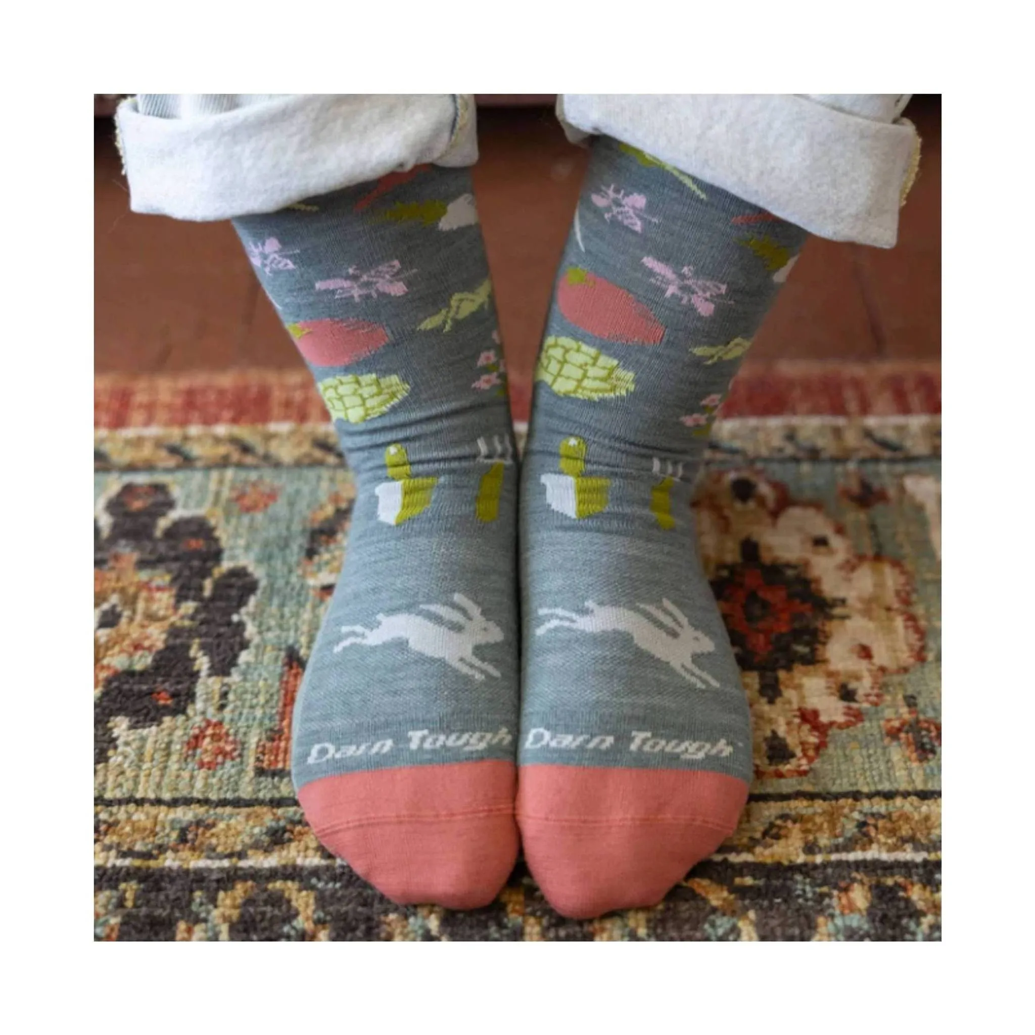 Darn Tough Vermont Women's Farmers Market Lightweight Lifestyle Crew - Seafoam