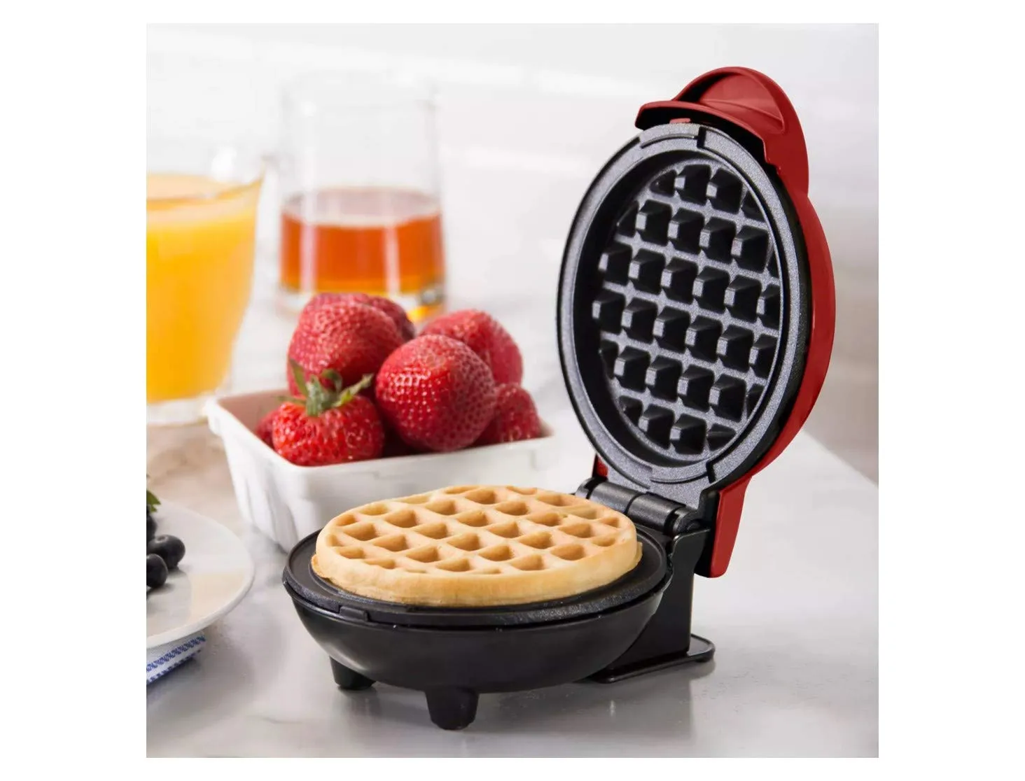 Dash Mini Waffle Maker 4 inch 350 Watts (Red) | No 1 Brand in US | Non-Stick Waffle Maker Machine | Dual Side Heating, Easy to Store |Housewarming Gift, Wedding Gift