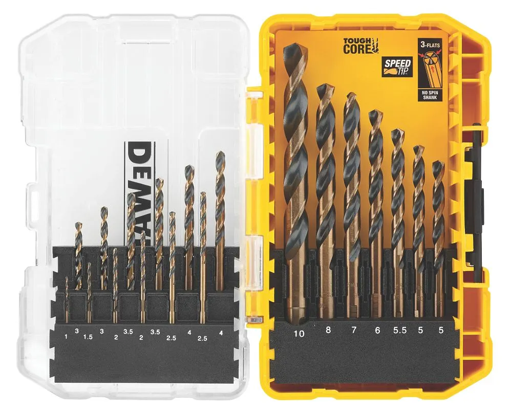 DeWalt   Straight Shank Black & Gold Metal Drilling Set 19 Piece Set