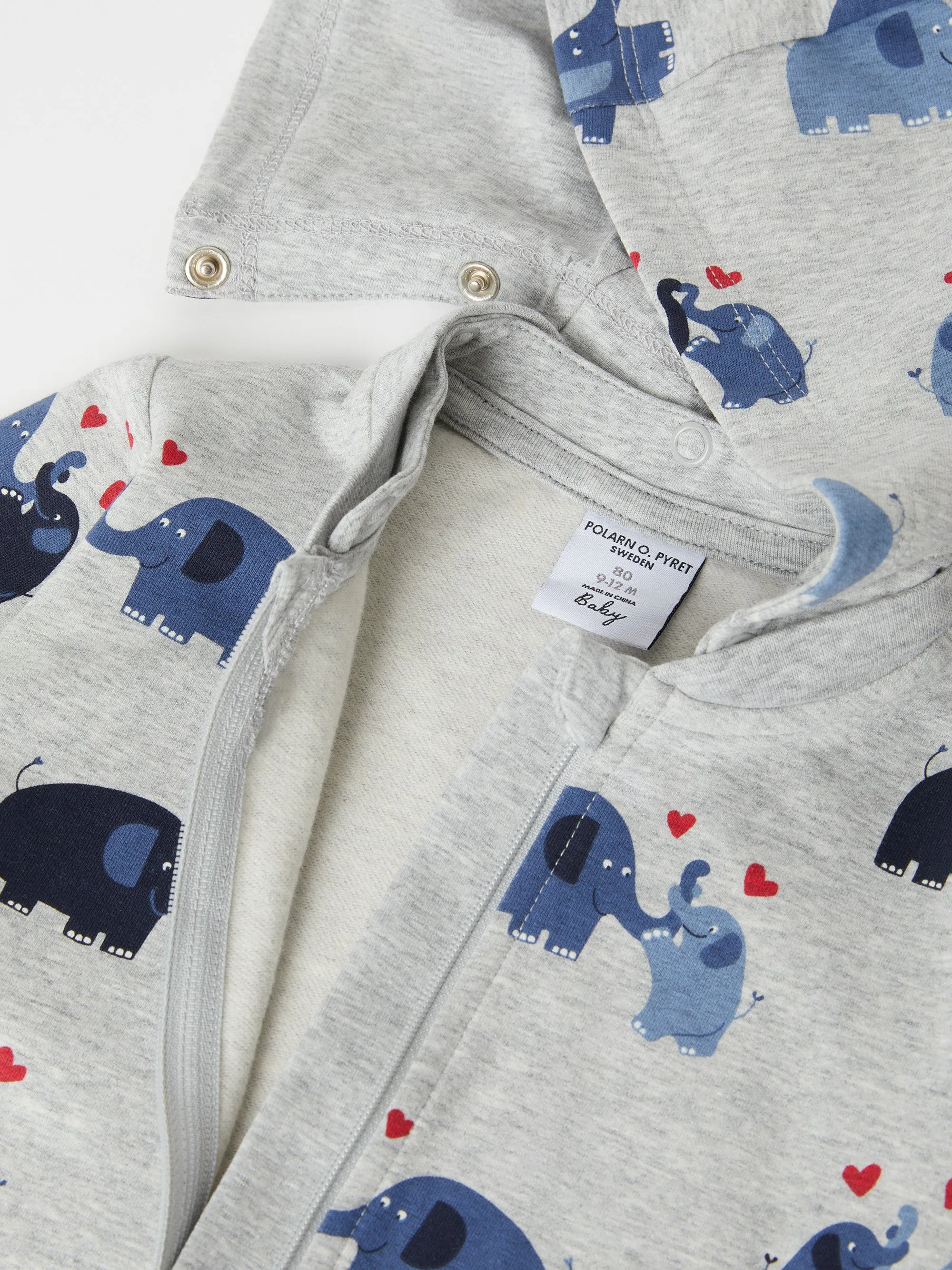 Elephants & Hearts Baby All-in-one