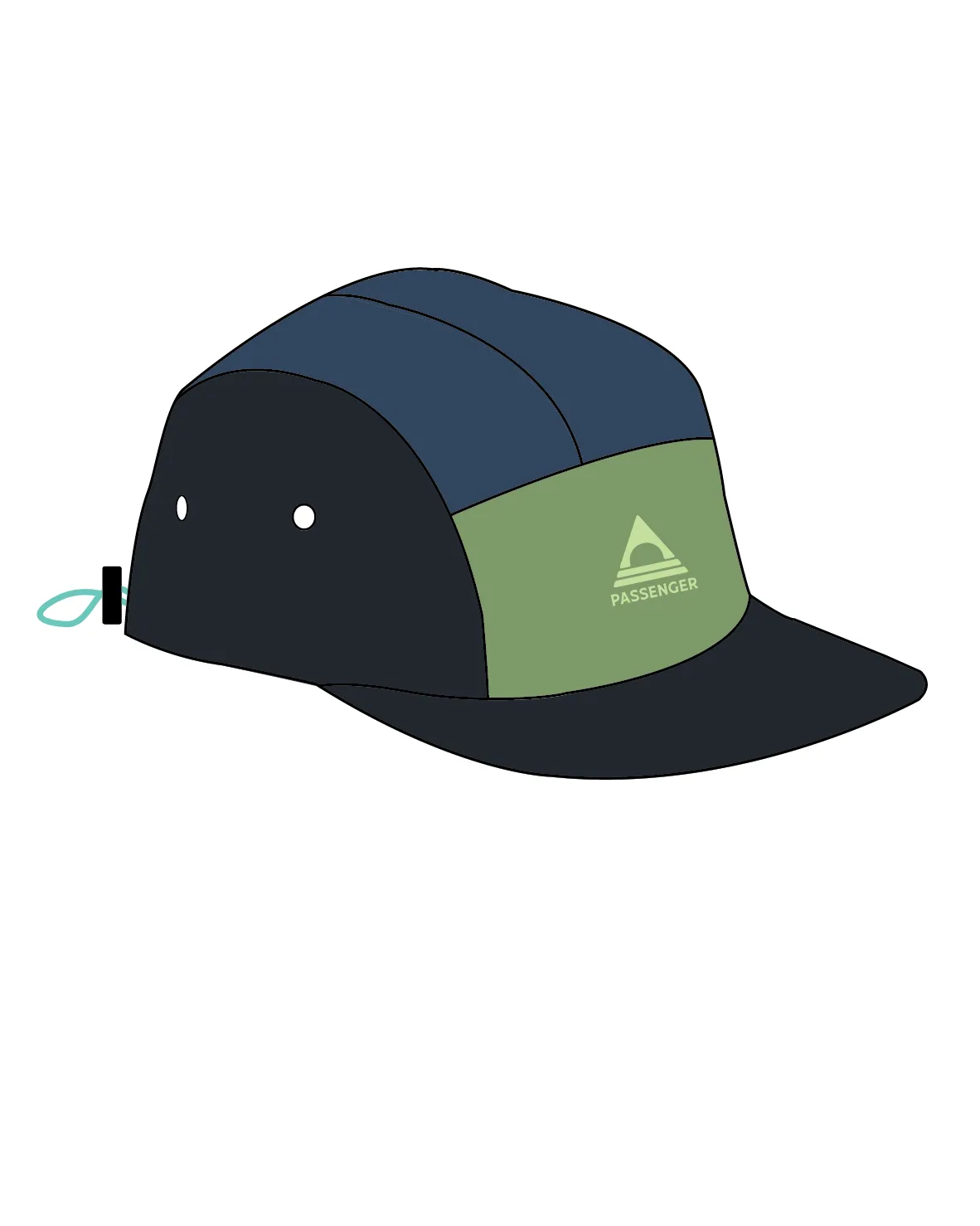 Emerge 5 Panel Trail Cap - Stem Green