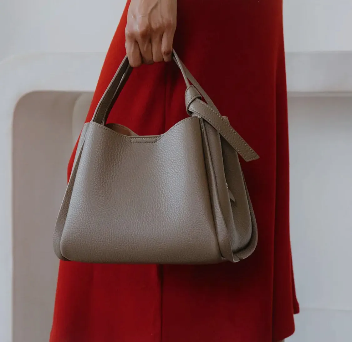Felicity Taupe Vegan Top Handle Bag