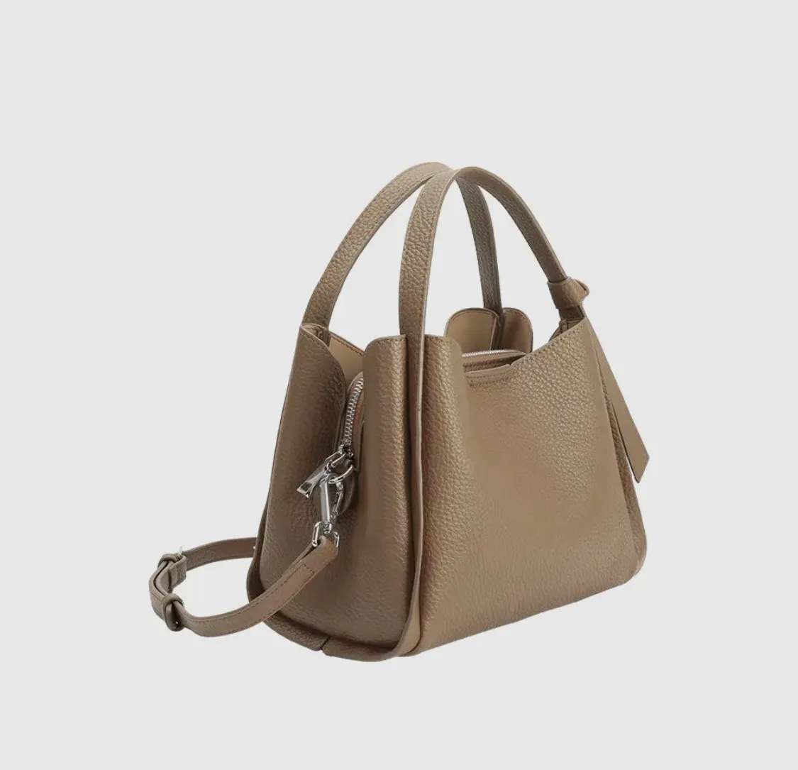 Felicity Taupe Vegan Top Handle Bag