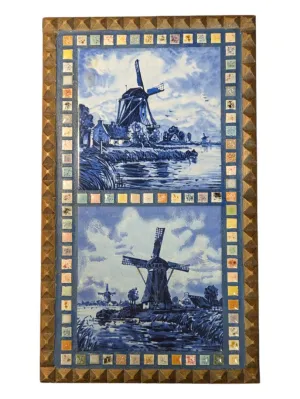 Handmade Mosaic Windmill Wooden Plaque Handmade Mosaic Windmill Wooden Plaque