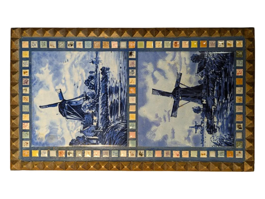 Handmade Mosaic Windmill Wooden Plaque