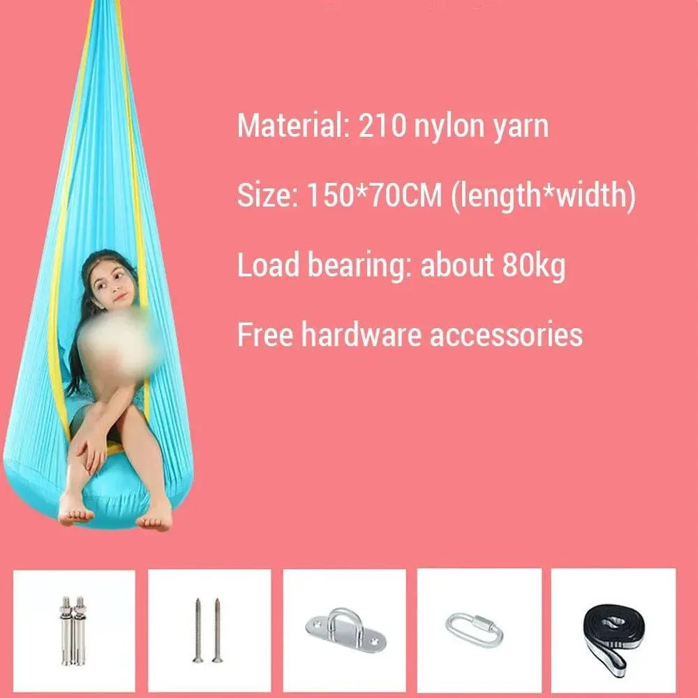 Hanging Pods Swing for Kids Hammock Chair Child Swing Hammock Chair with Inflatable Cushion for Indoor and Outdoor Use