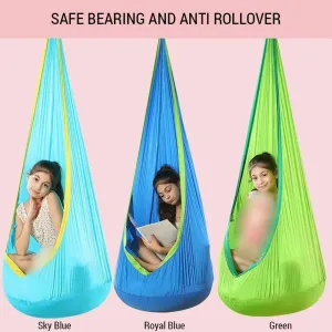 Hanging Pods Swing for Kids Hammock Chair Child Swing Hammock Chair with Inflatable Cushion for Indoor and Outdoor Use Hanging Pods Swing for Kids Hammock Chair Child Swing Hammock Chair with Inflatable Cushion for Indoor and Outdoor Use