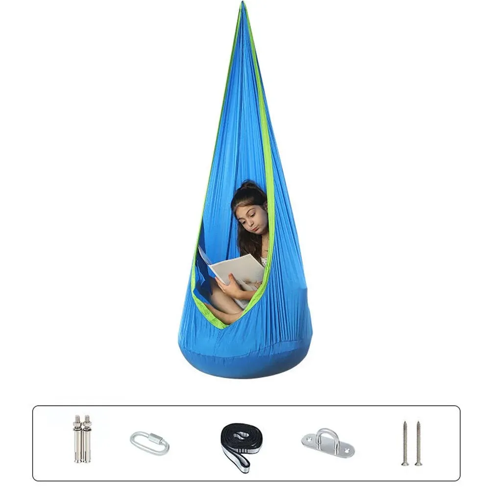 Hanging Pods Swing for Kids Hammock Chair Child Swing Hammock Chair with Inflatable Cushion for Indoor and Outdoor Use