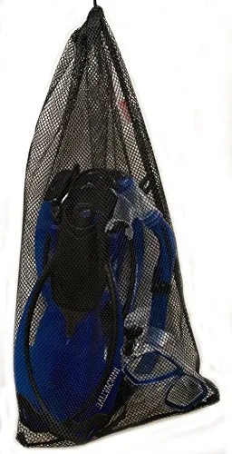 Innovative Scuba Concepts MSF4612 REEF, Adult Snorkel Set, Mask, Fins, Snorkel and Bag, Black, Large/Extra Large