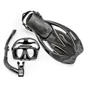 Innovative Scuba Concepts MSF4612 REEF, Adult Snorkel Set, Mask, Fins, Snorkel and Bag, Black, Large/Extra Large Innovative Scuba Concepts MSF4612 REEF, Adult Snorkel Set, Mask, Fins, Snorkel and Bag, Black, Large/Extra Large