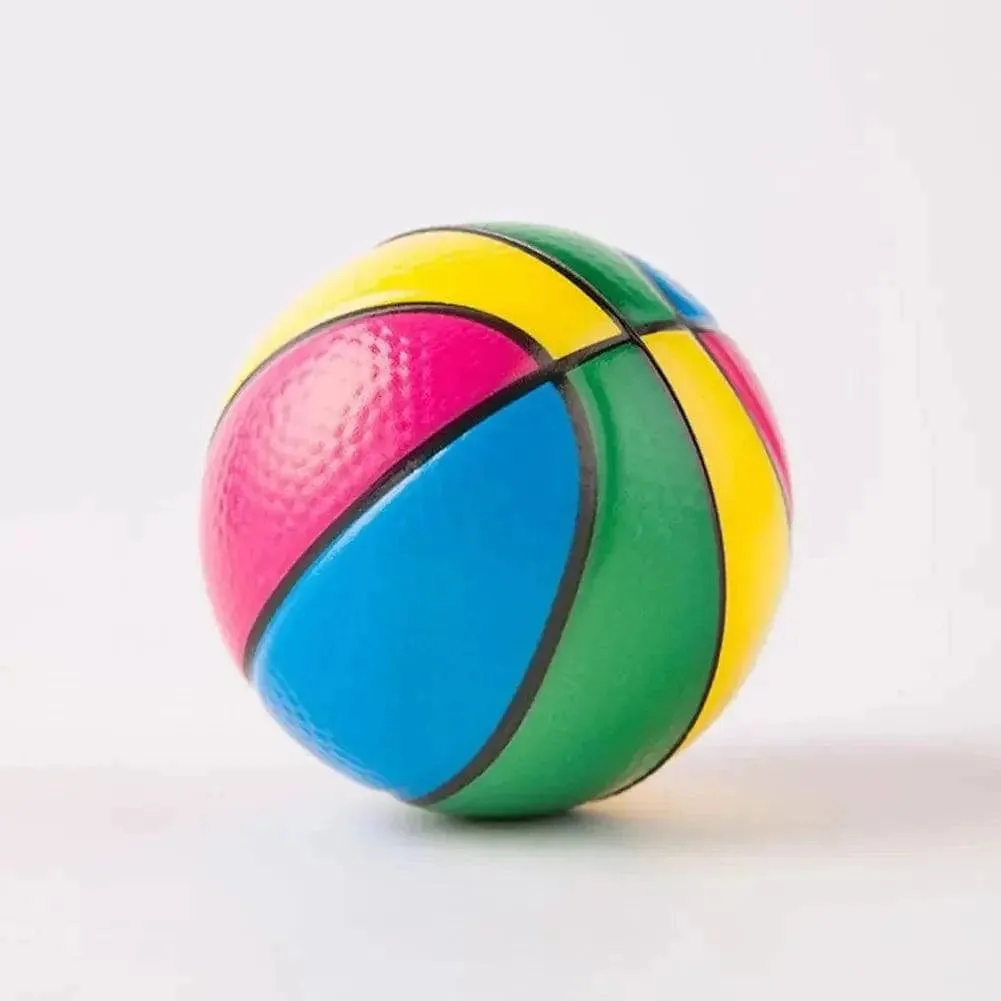Kid Toy Squeeze Soft Foam Rubber Ball Orange Hand Wrist Exercise Stress Relief Colorful Squeezing Ball Basketball Training Ball