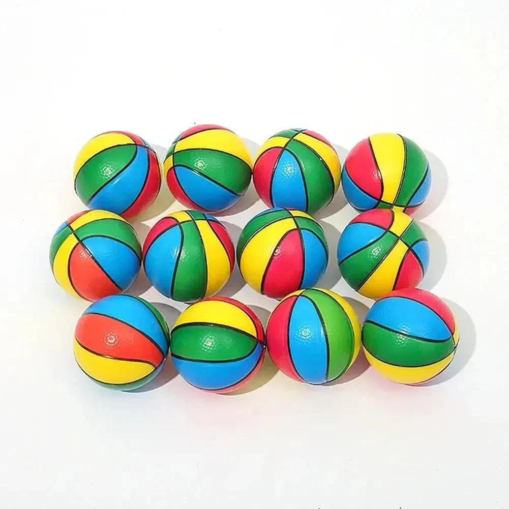 Kid Toy Squeeze Soft Foam Rubber Ball Orange Hand Wrist Exercise Stress Relief Colorful Squeezing Ball Basketball Training Ball