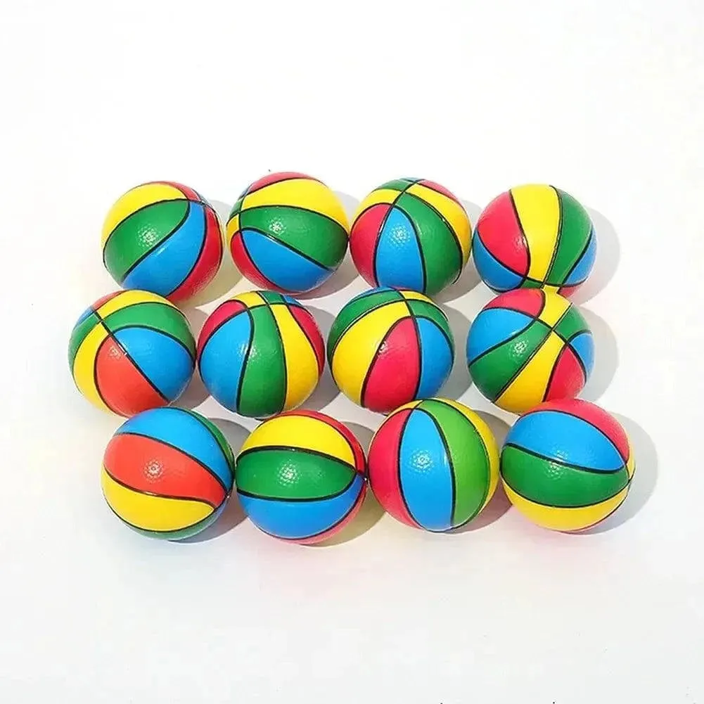 Kid Toy Squeeze Soft Foam Rubber Ball Orange Hand Wrist Exercise Stress Relief Colorful Squeezing Ball Basketball Training Ball