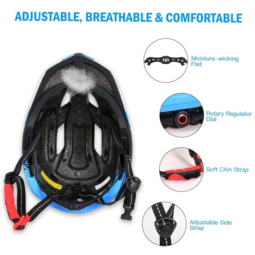 Kids Detachable Full Face Bike Helmet Breathable Ultralight Cycling Sports Safety Helmet for Bicycle Skateboard Scooter