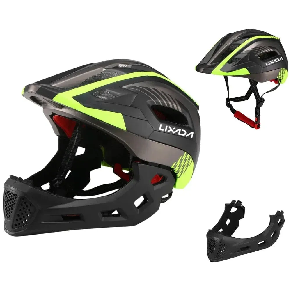 Kids Detachable Full Face Bike Helmet Breathable Ultralight Cycling Sports Safety Helmet for Bicycle Skateboard Scooter