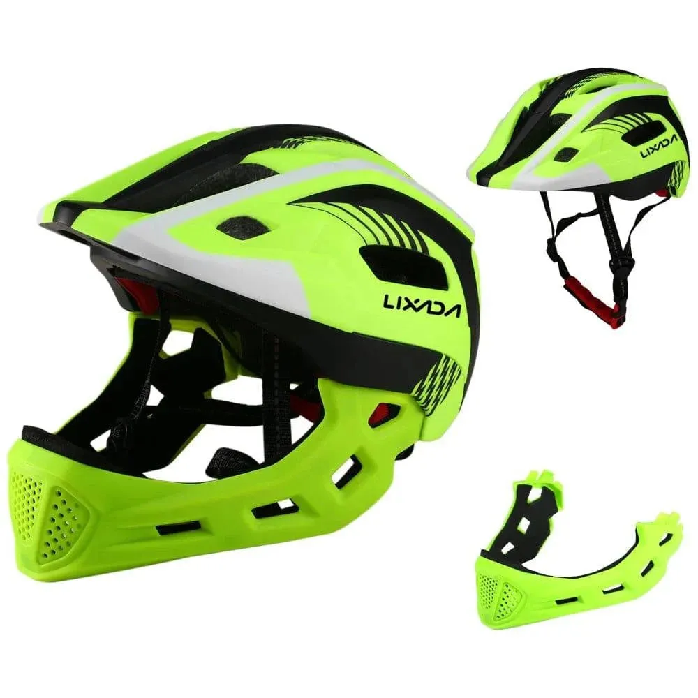Kids Detachable Full Face Bike Helmet Breathable Ultralight Cycling Sports Safety Helmet for Bicycle Skateboard Scooter