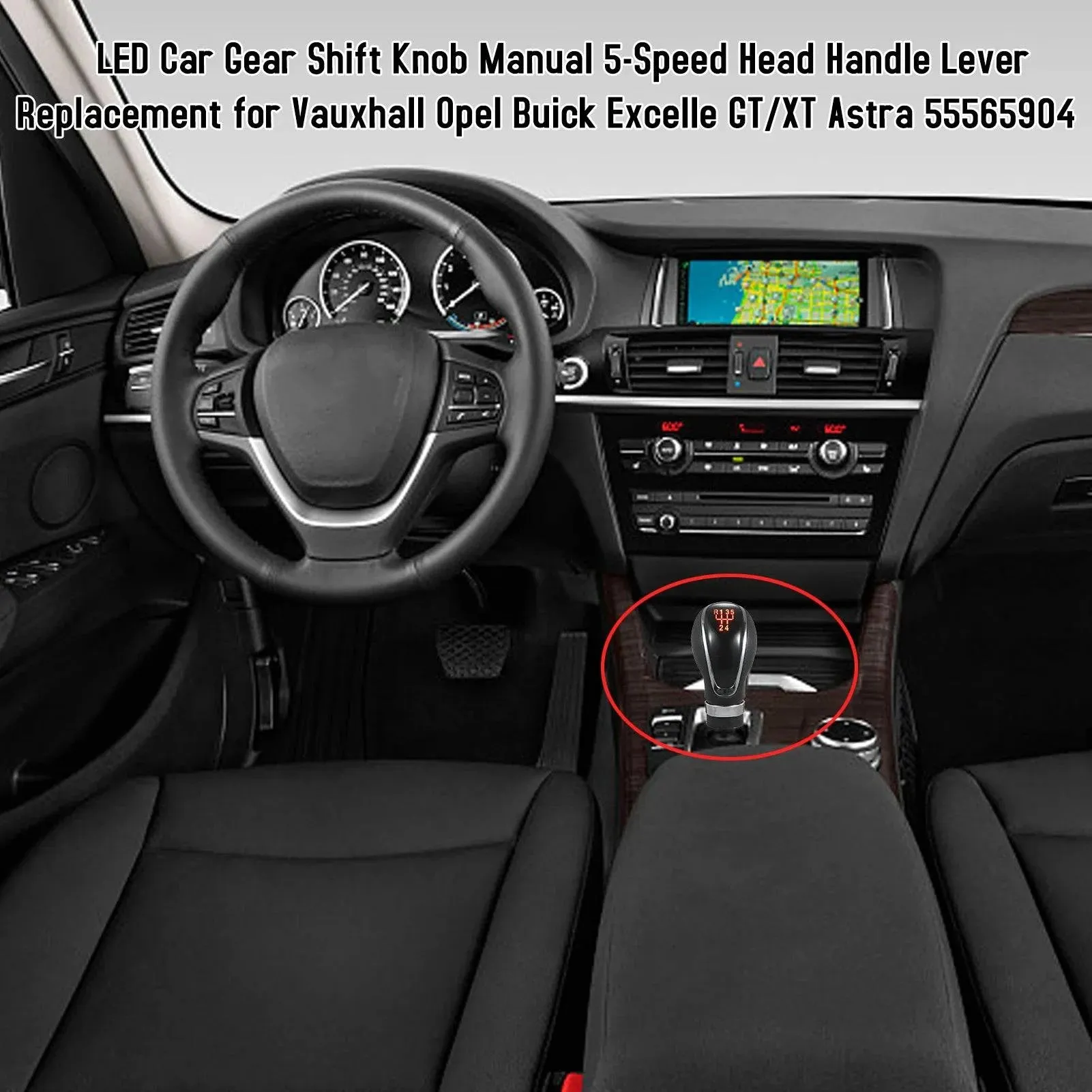 LED Car Gear Shift Knob Manual 5/6-Speed Head Handle Lever Replacement for Vauxhall Opel Buick Excelle GT/XT Astra 55565904