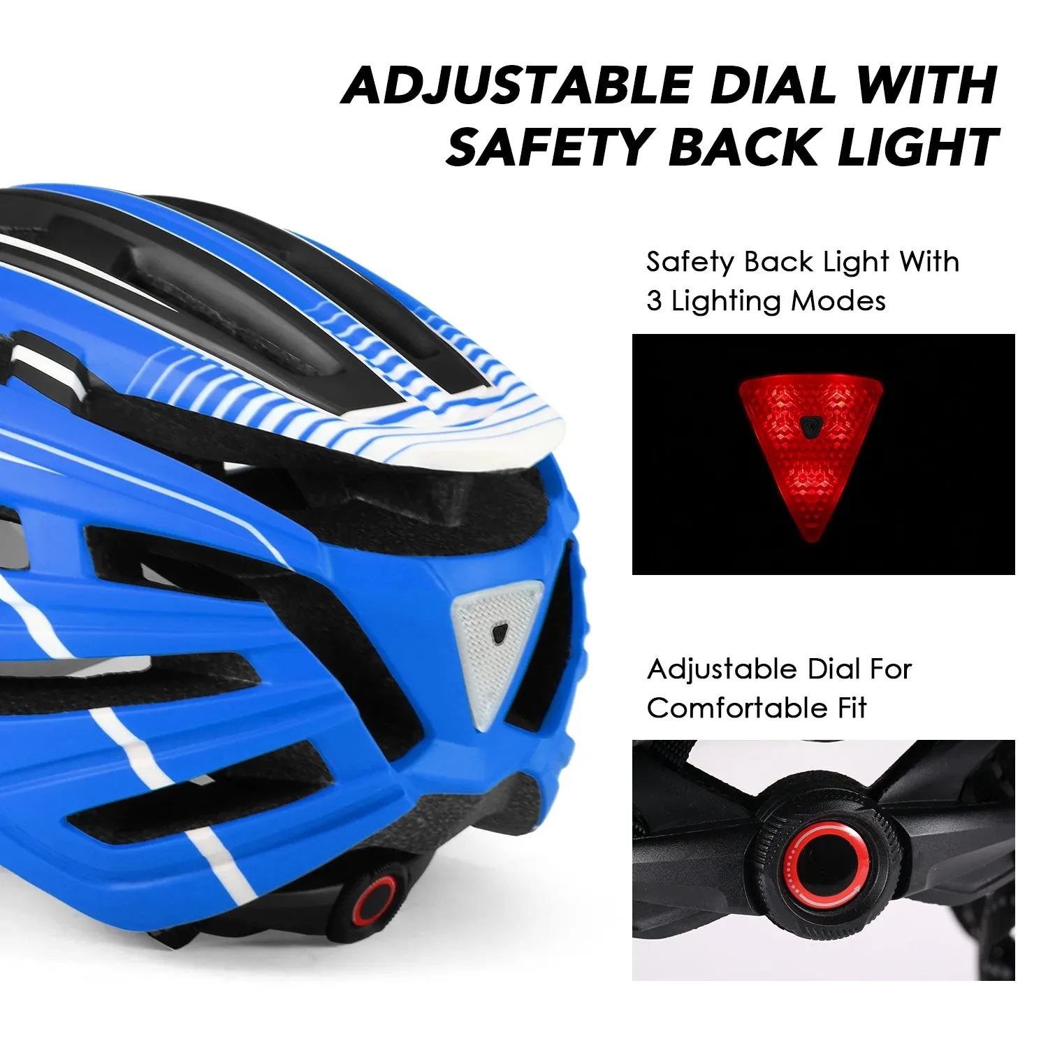 Lixada Bicycle Helmet LED Moutain Road USB Rechargeable Light Cycling Helmet For Man Sun Visor Goggles Men MTB Bike Headgear