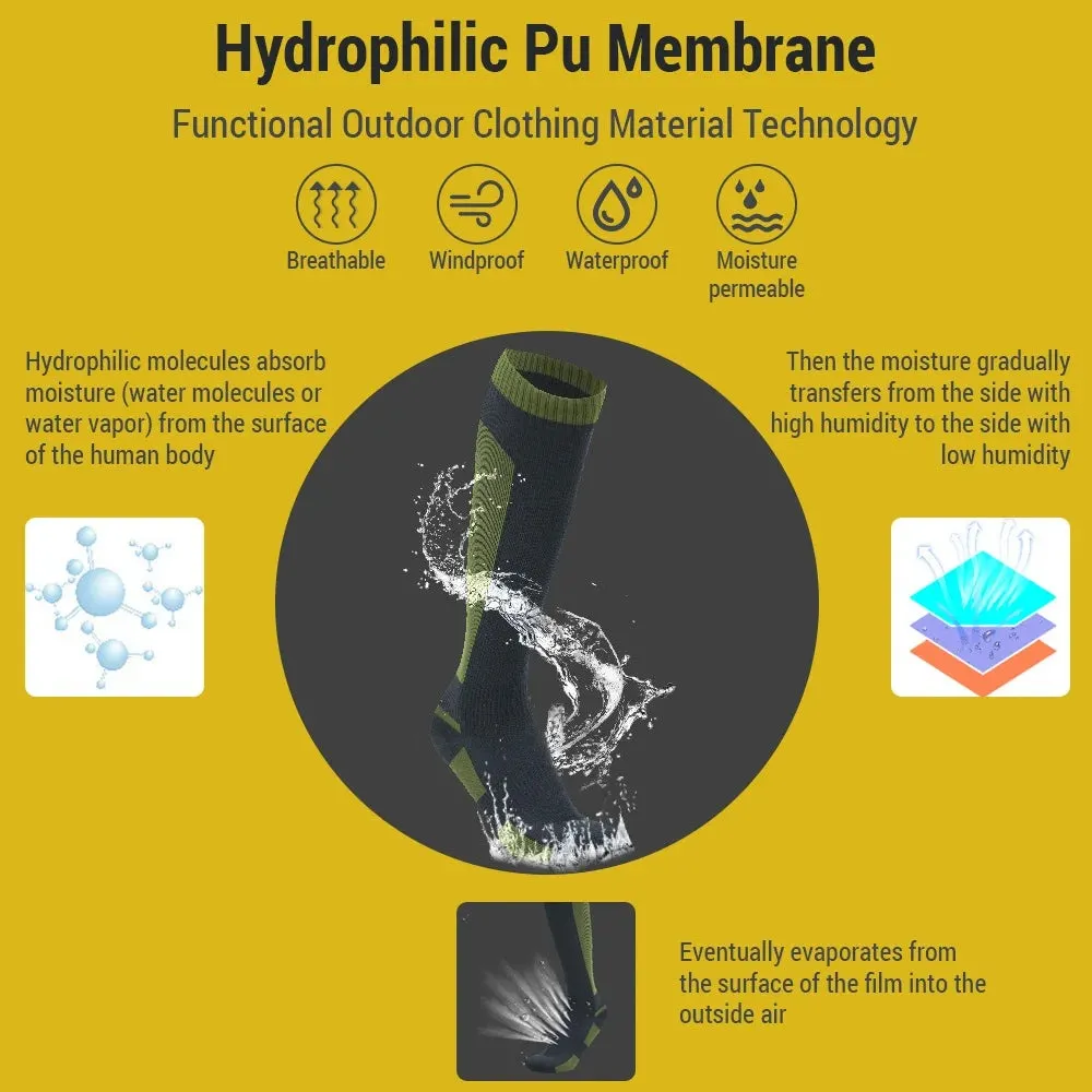 Long Tube Socks Waterproof Socks for Outdoor Activities Hiking Cycling Camping Keep Feet Warm and Dry