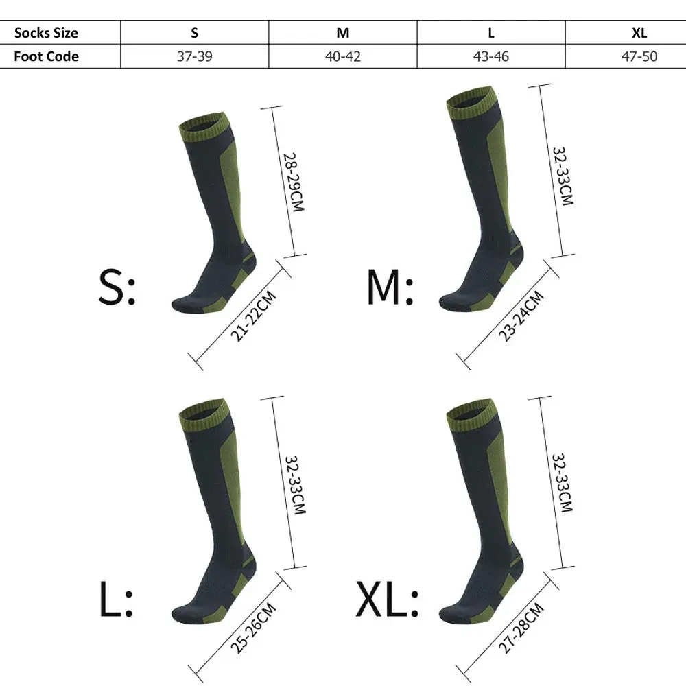 Long Tube Socks Waterproof Socks for Outdoor Activities Hiking Cycling Camping Keep Feet Warm and Dry