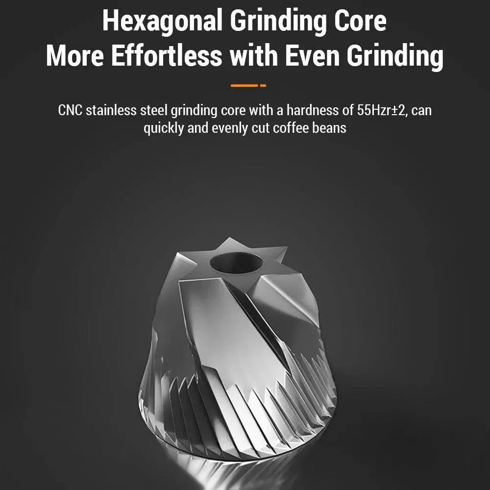 Manual Coffee Grinder Stainless Steel Conical Burr Coffee Grinder with Folding Handle for Camping