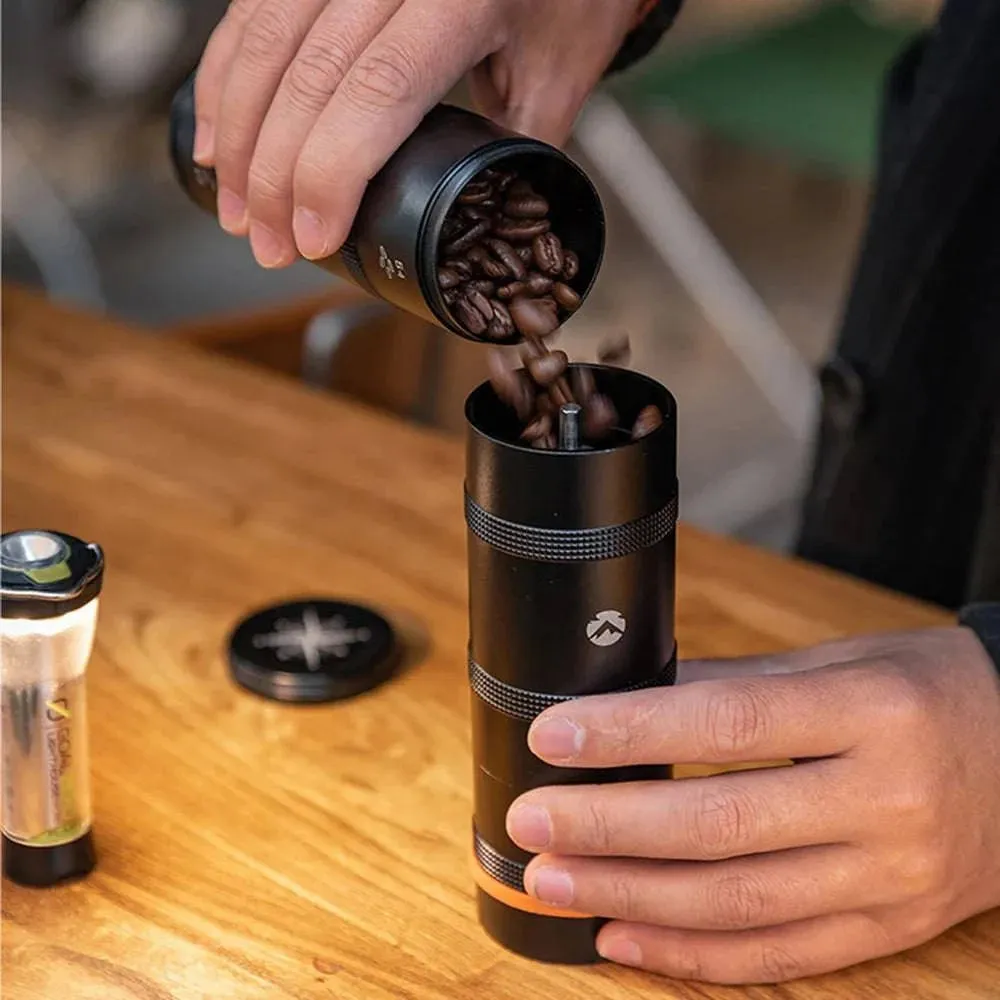 Manual Coffee Grinder Stainless Steel Conical Burr Coffee Grinder with Folding Handle for Camping