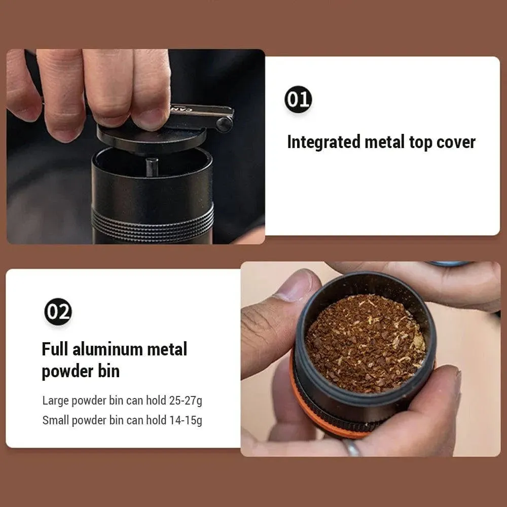 Manual Coffee Grinder Stainless Steel Conical Burr Coffee Grinder with Folding Handle for Camping