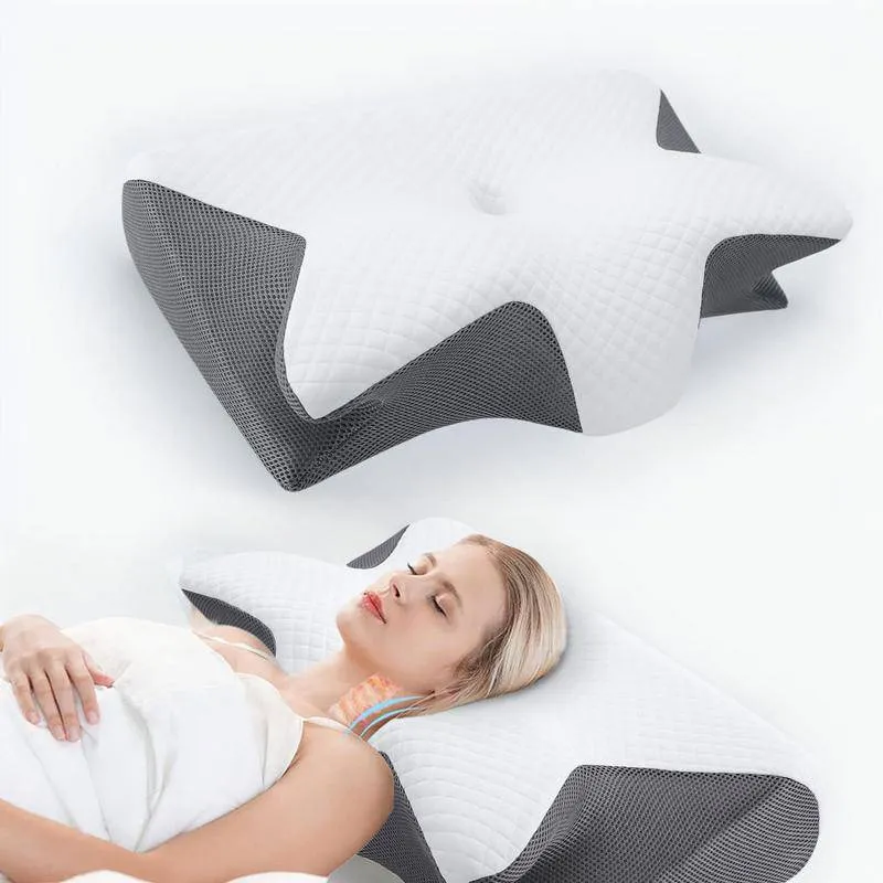 Memory Foam Neck Pillow, 1 Count Soft Comfortable Neck Support Pillow, Halloween Decor Neck Rest Cushion for Sleeping, Sleeping Pillow, Soft Neck Pillow, Bedroom Accessories, Boyfriend Gifts, Halloween Gifts