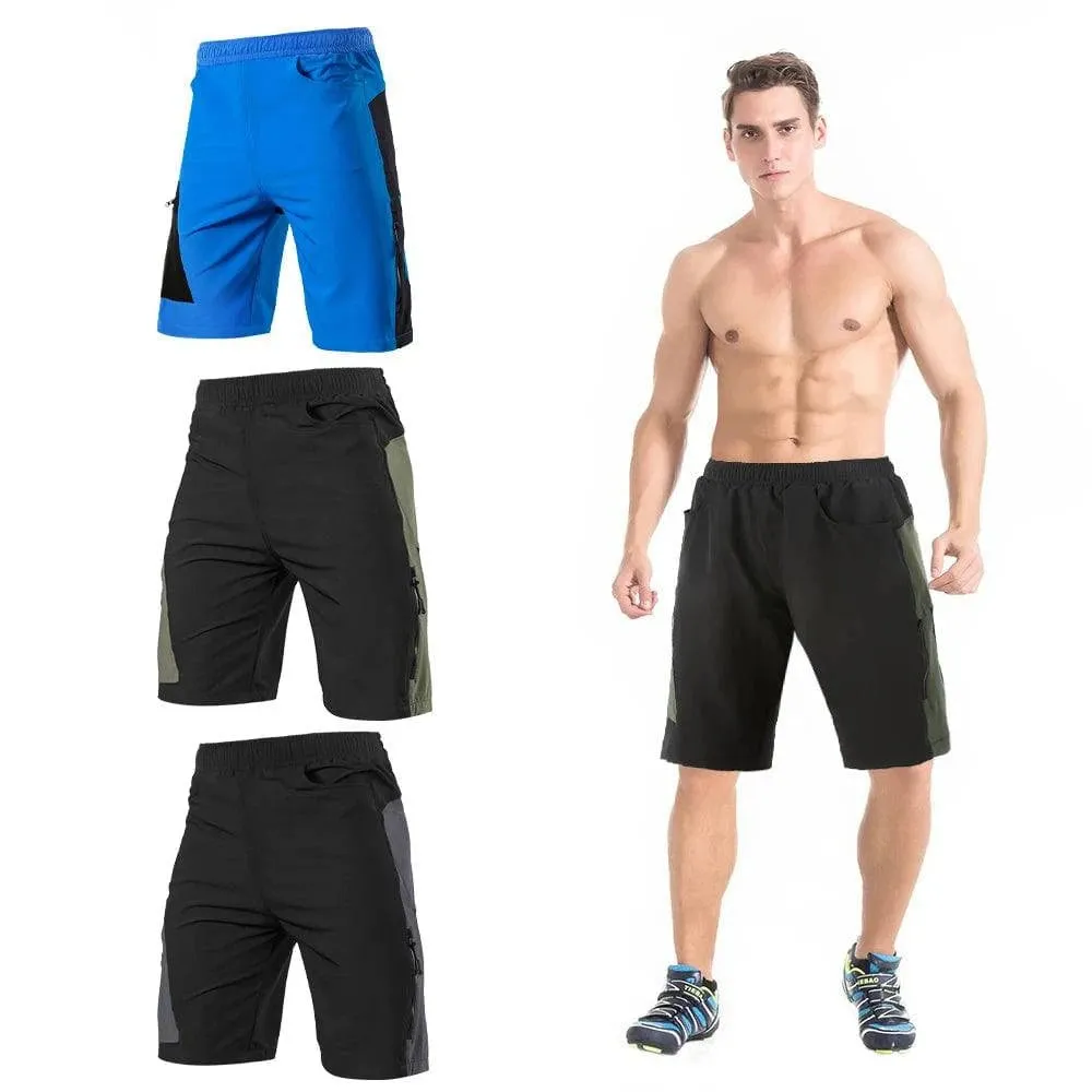 Men 3D Padded Mountain Bike Cycling Shorts Breathable Loose-Fit Outdoor Sports MTB Cycling Running Shorts