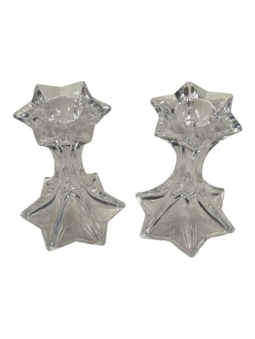 Mikasa Austria Set of 2 Firestar Crystal Candle Holders