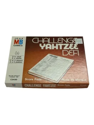 Milton Bradley Challenge Yahtzee Score Cards Milton Bradley Challenge Yahtzee Score Cards