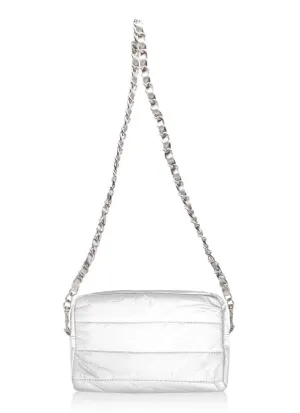 Mini Chain Puffer Purse in Shimmer White Mini Chain Puffer Purse in Shimmer White