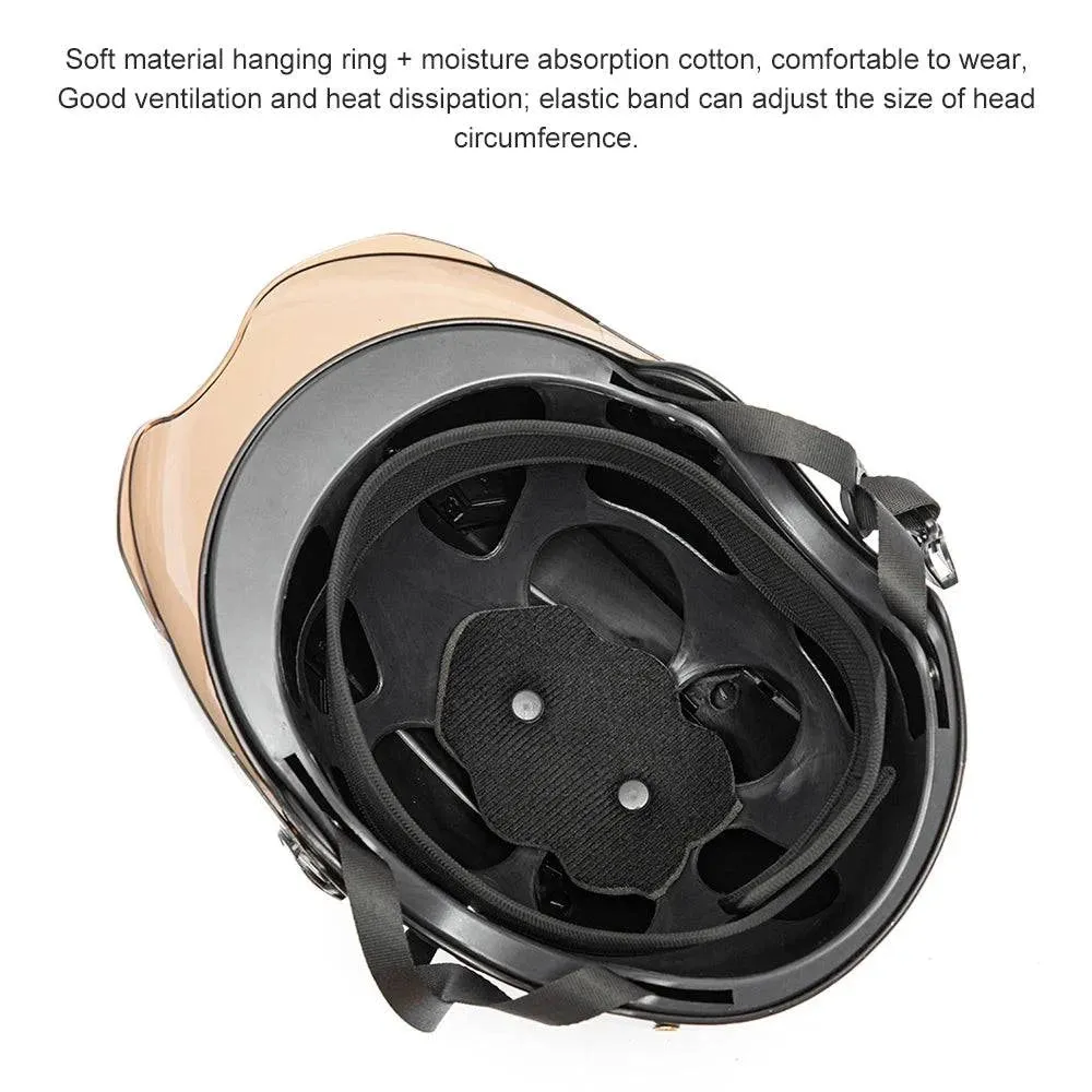 Motorcycle Helmet Half Open Face Adjustable Size Protection Gear Head Helmets Unisex With Adjustable Chin Strap