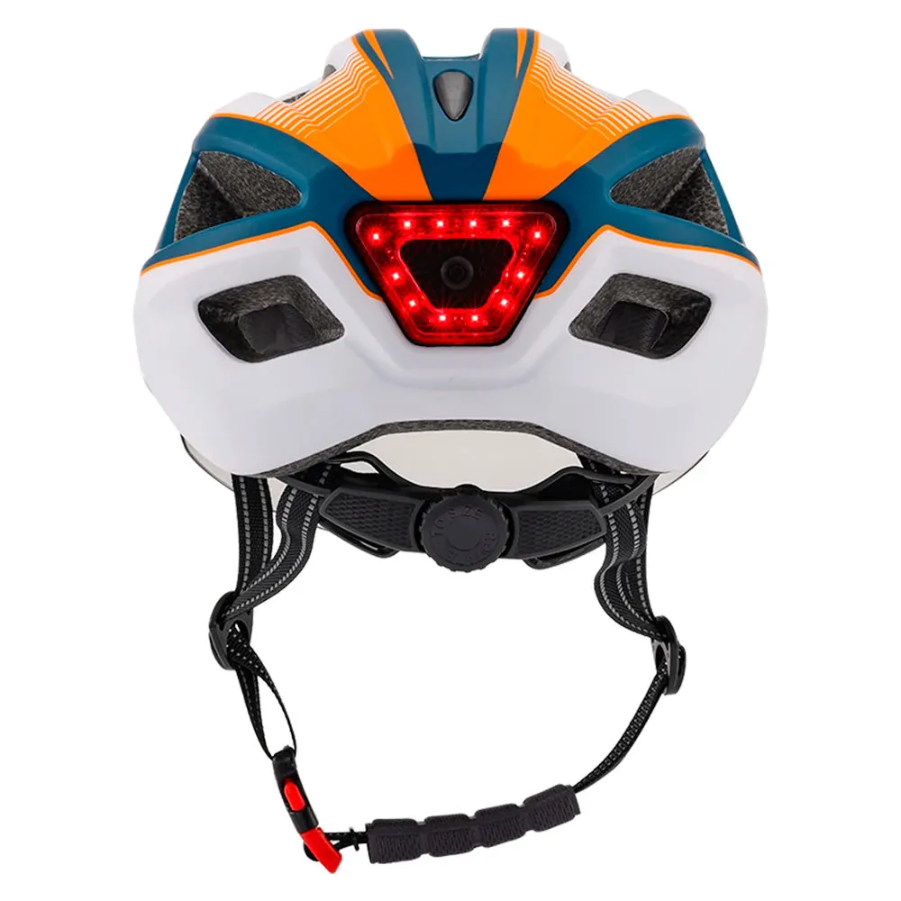 Mountain Bike Helmet One-piece Structure Cycling Helmets with Detachable Magnetic Goggles and USB Rechargeable Rear Light