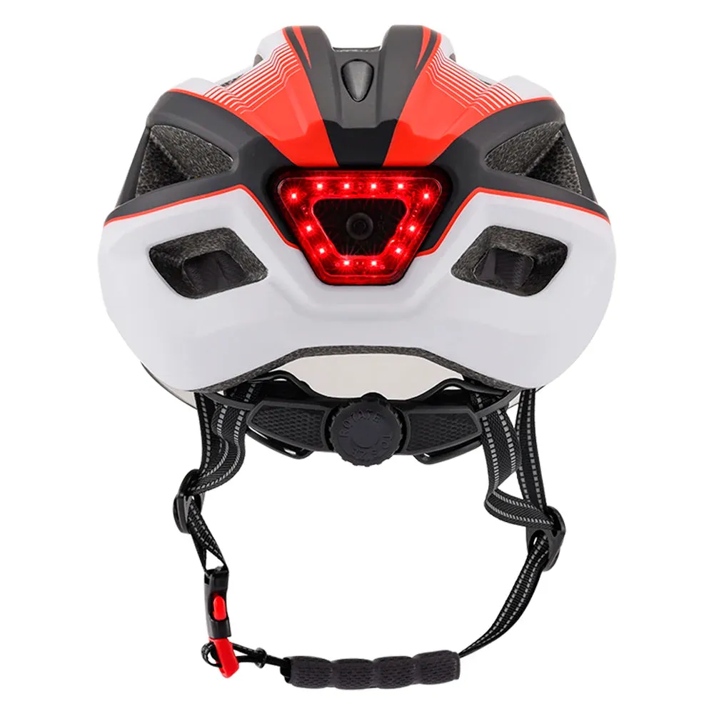 Mountain Bike Helmet One-piece Structure Cycling Helmets with Detachable Magnetic Goggles and USB Rechargeable Rear Light