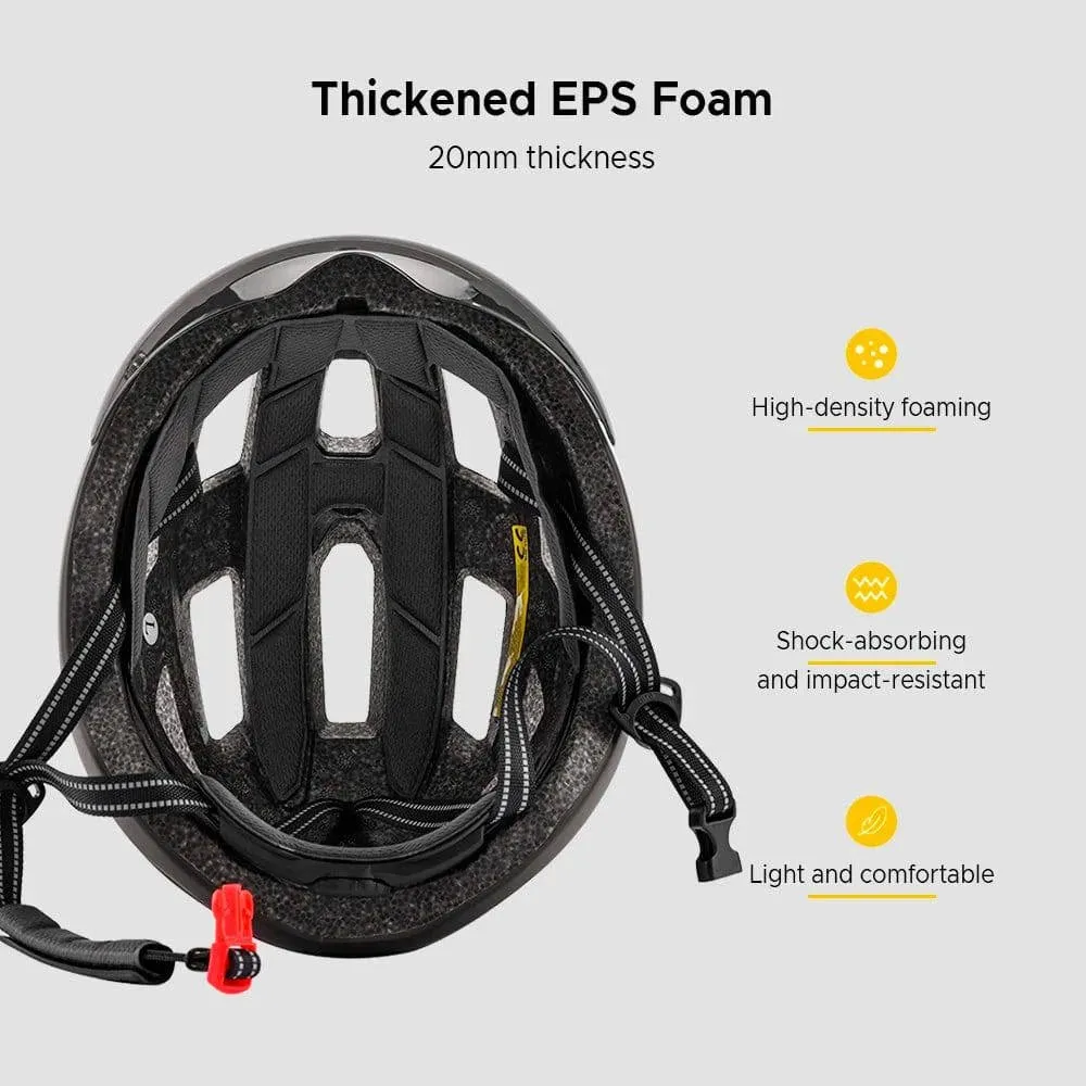 Mountain Bike Helmet One-piece Structure Cycling Helmets with Detachable Magnetic Goggles and USB Rechargeable Rear Light