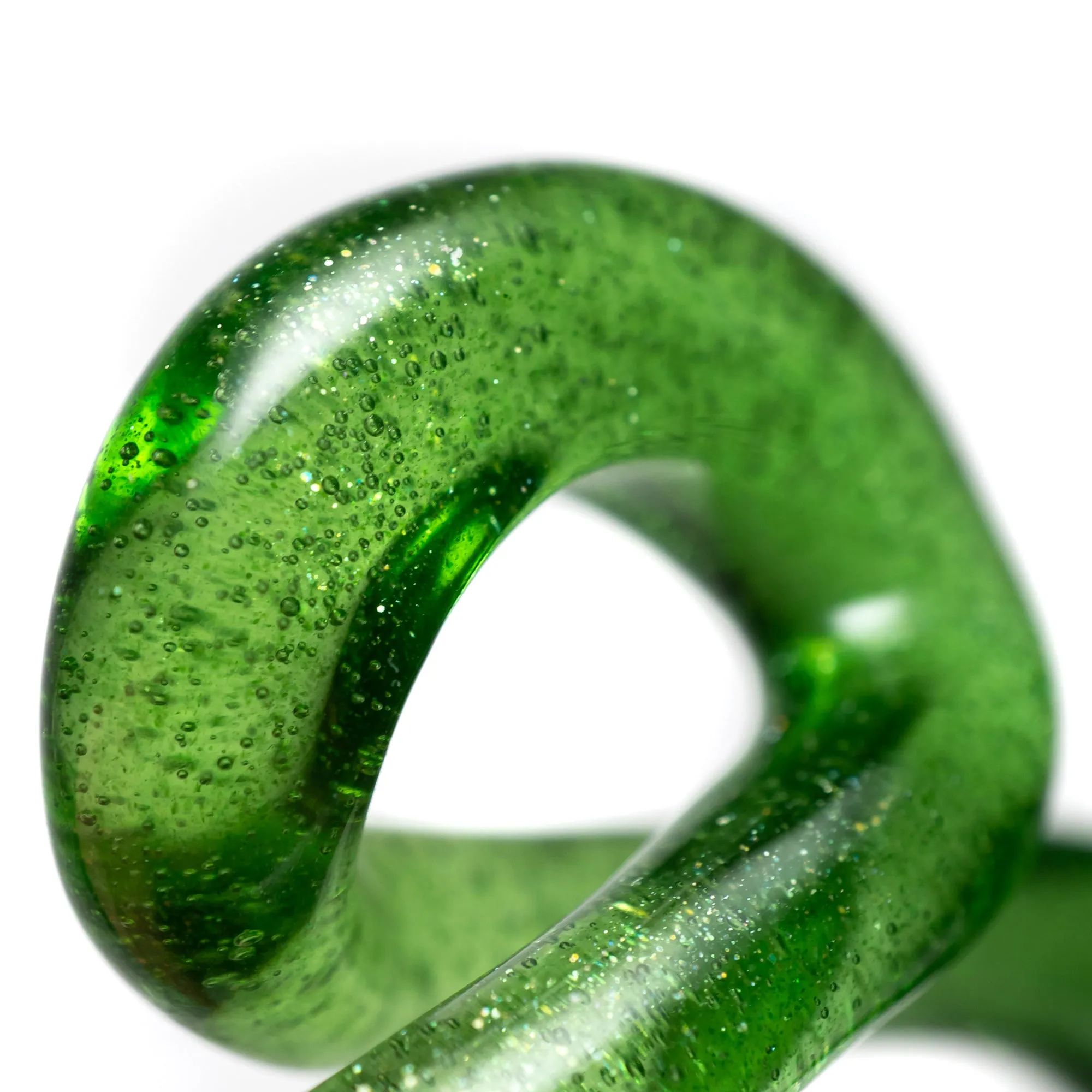 Natey Love - Infinity Loop Pendant - Pipe Love - Green Stardust