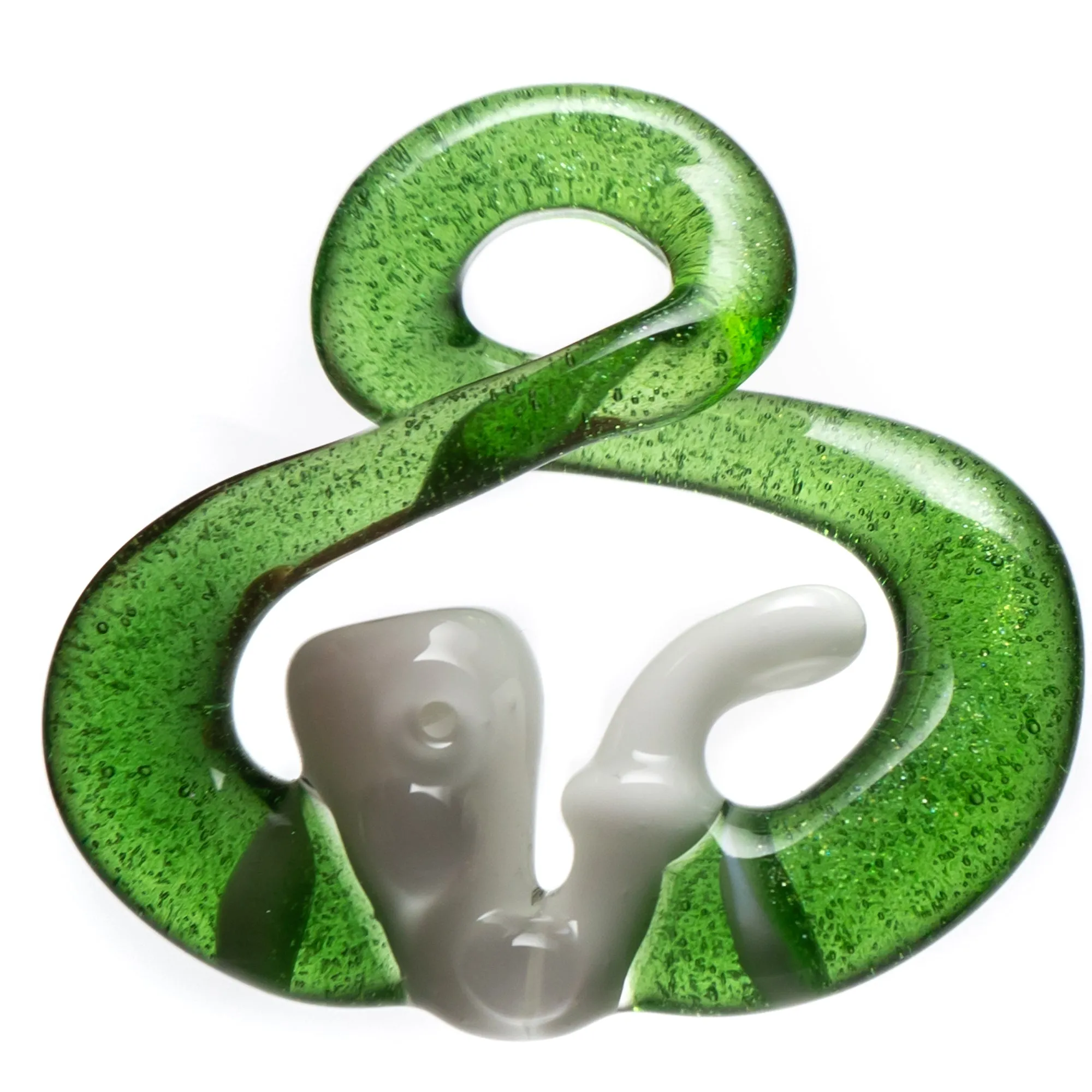 Natey Love - Infinity Loop Pendant - Pipe Love - Green Stardust