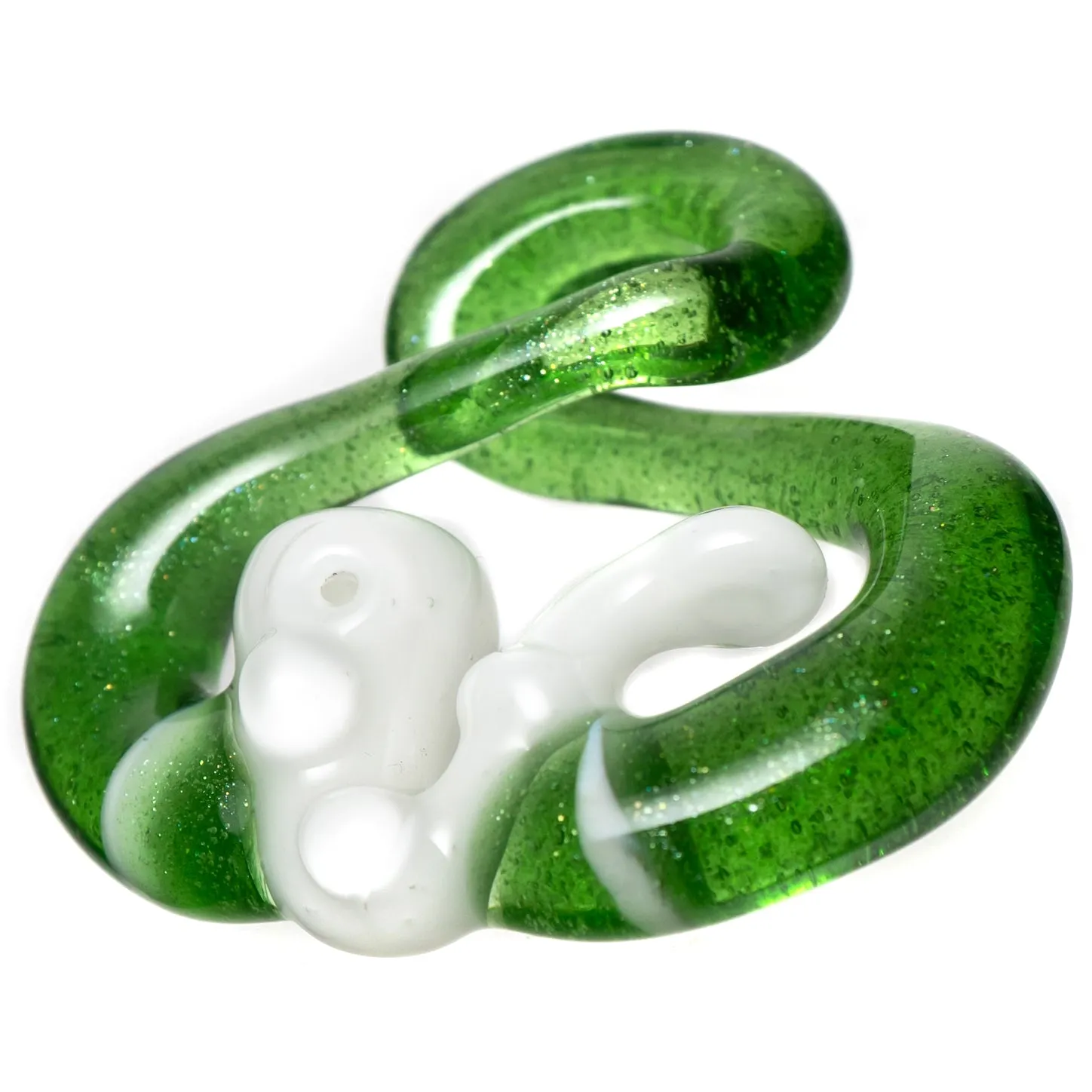 Natey Love - Infinity Loop Pendant - Pipe Love - Green Stardust