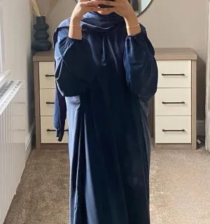 Navy All-in-One Scarf Abaya Navy All-in-One Scarf Abaya