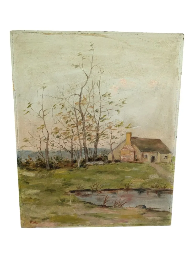 Original painting of rural cottage