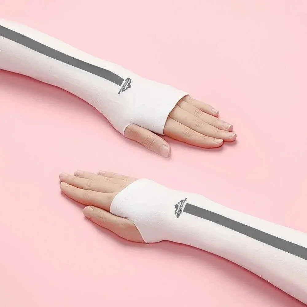 Outdoor Arm Sleeves UV Sun Protective Gloved Cooling Sleeves for Hiking Cycling Climbing Fishing Driving Sports Traveling