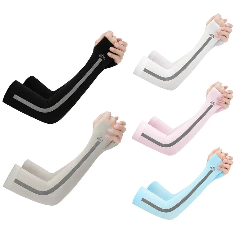 Outdoor Arm Sleeves UV Sun Protective Gloved Cooling Sleeves for Hiking Cycling Climbing Fishing Driving Sports Traveling